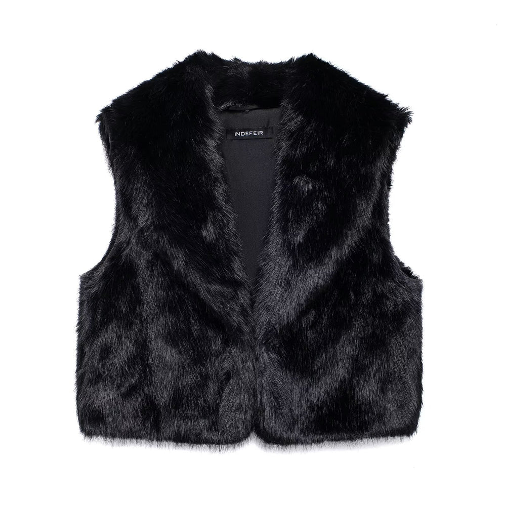 
                  
                    V-Neck Fur Vest
                  
                