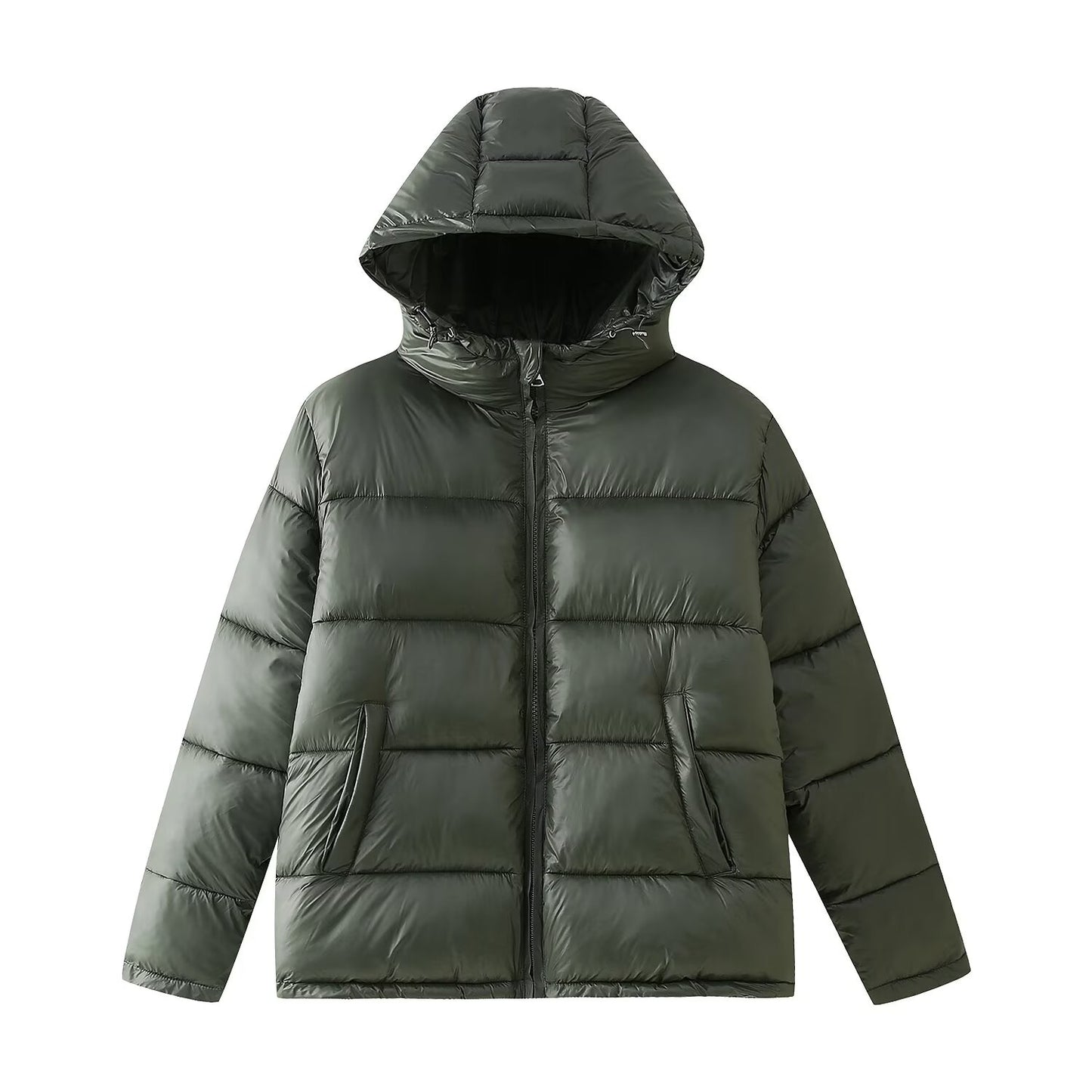 Hooded Long Sleeve Puffer Coat