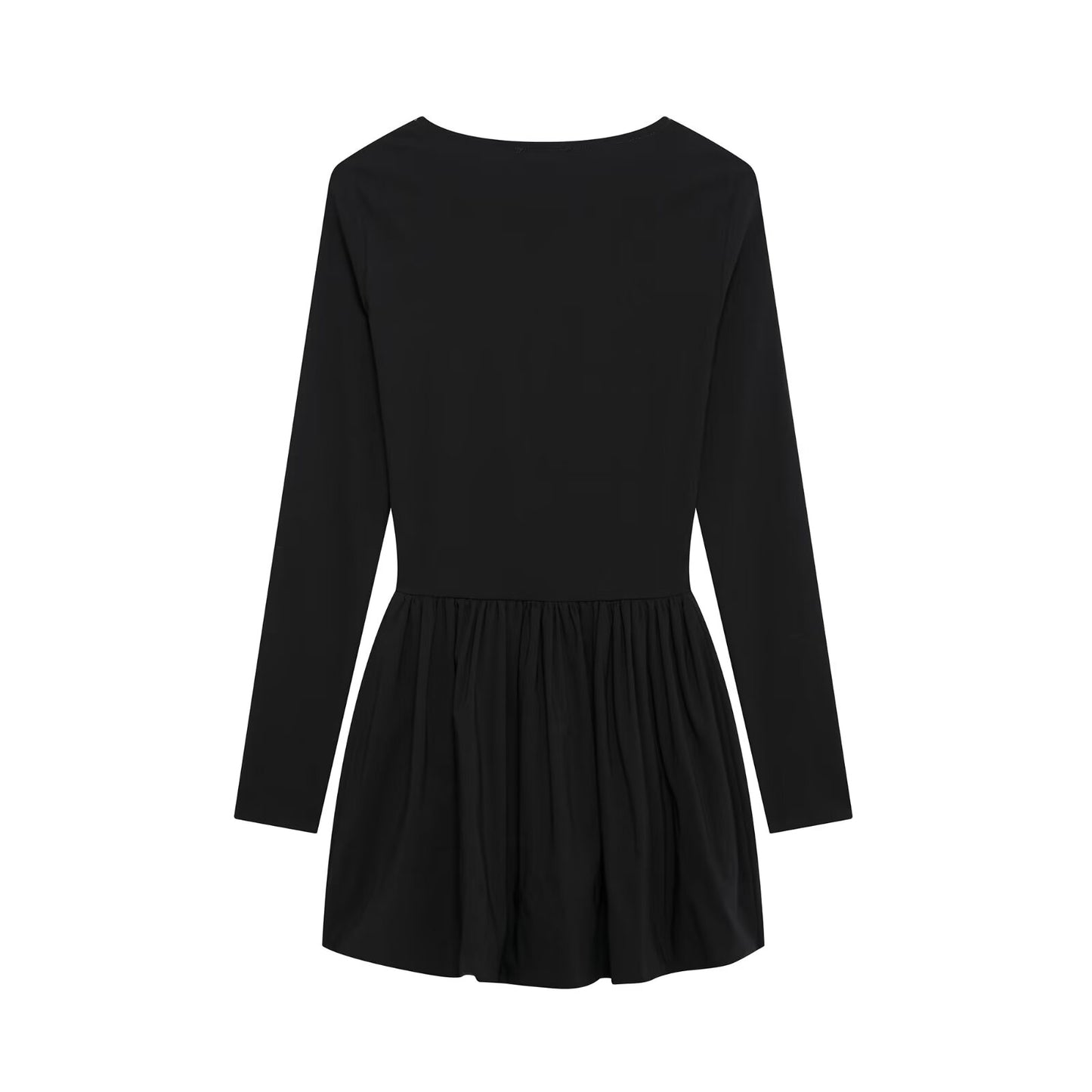 Square Collar Long Sleeve Mini Dress