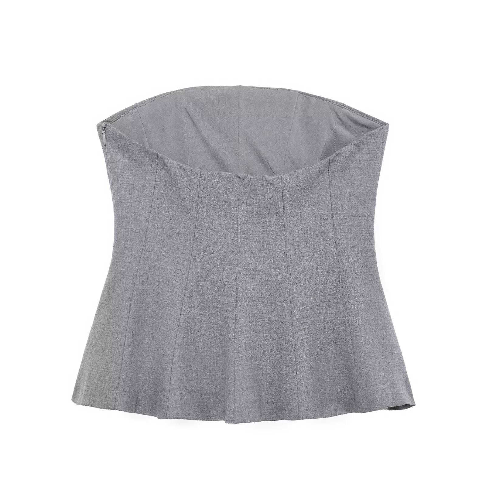 strapless peplum top