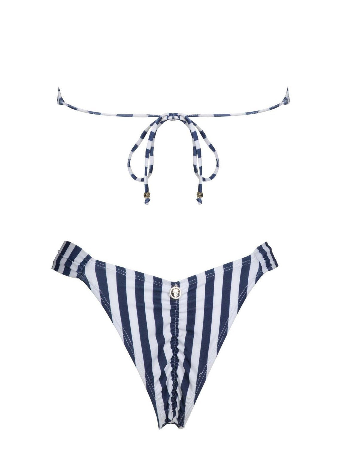 Striped Tube Top Bikini Set