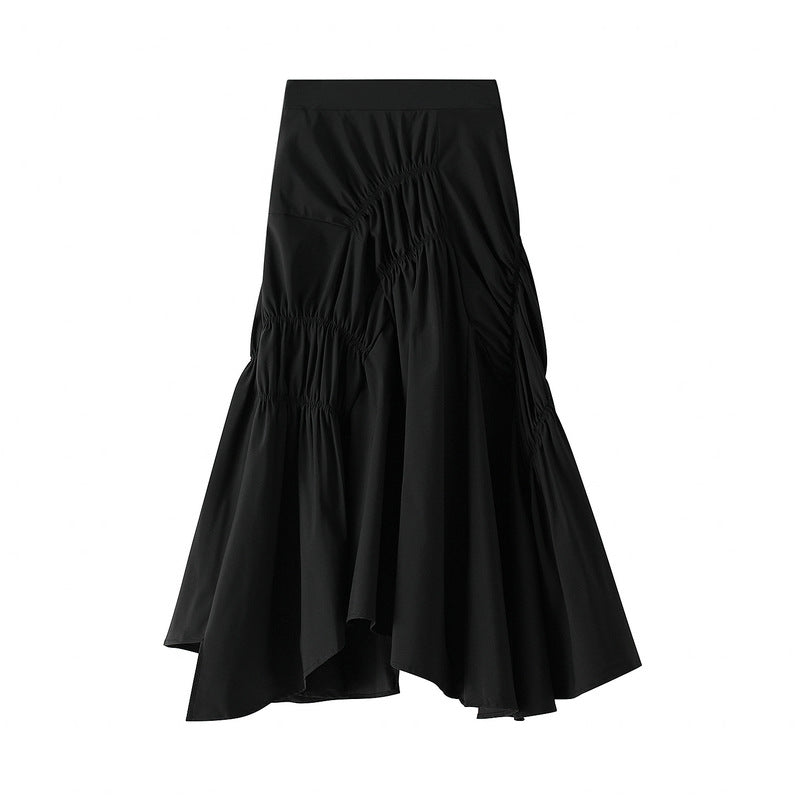 
                      
                        A Line Asymmetric Hem Midi Skirt
                      
                    