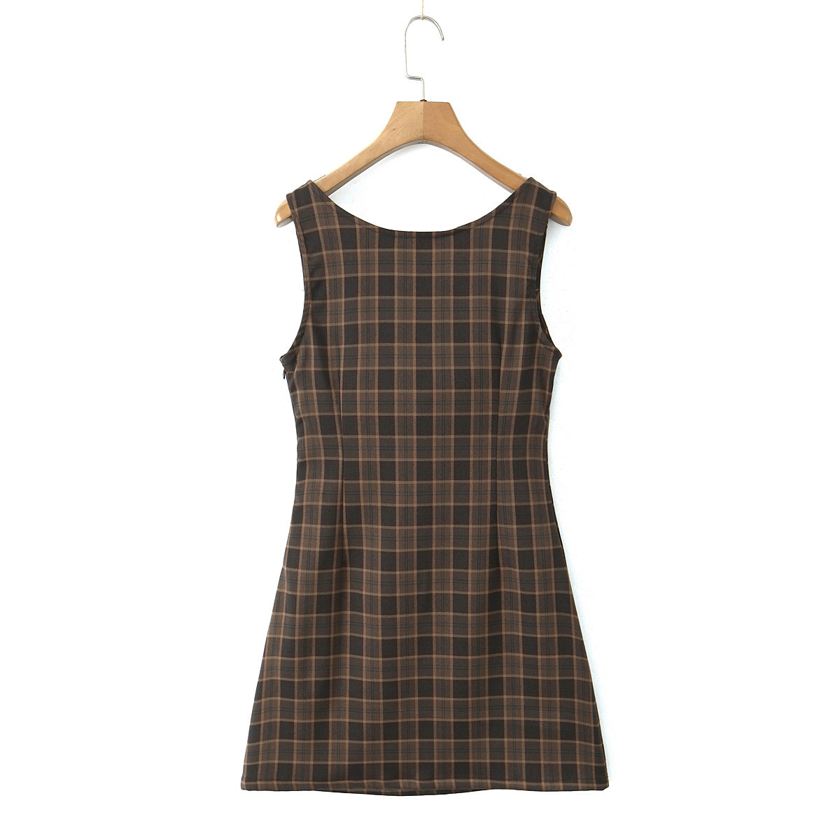 ワンピース Double Collar Plaid Mini dress Double Collar Plaid Mini Dress - MISTREASS