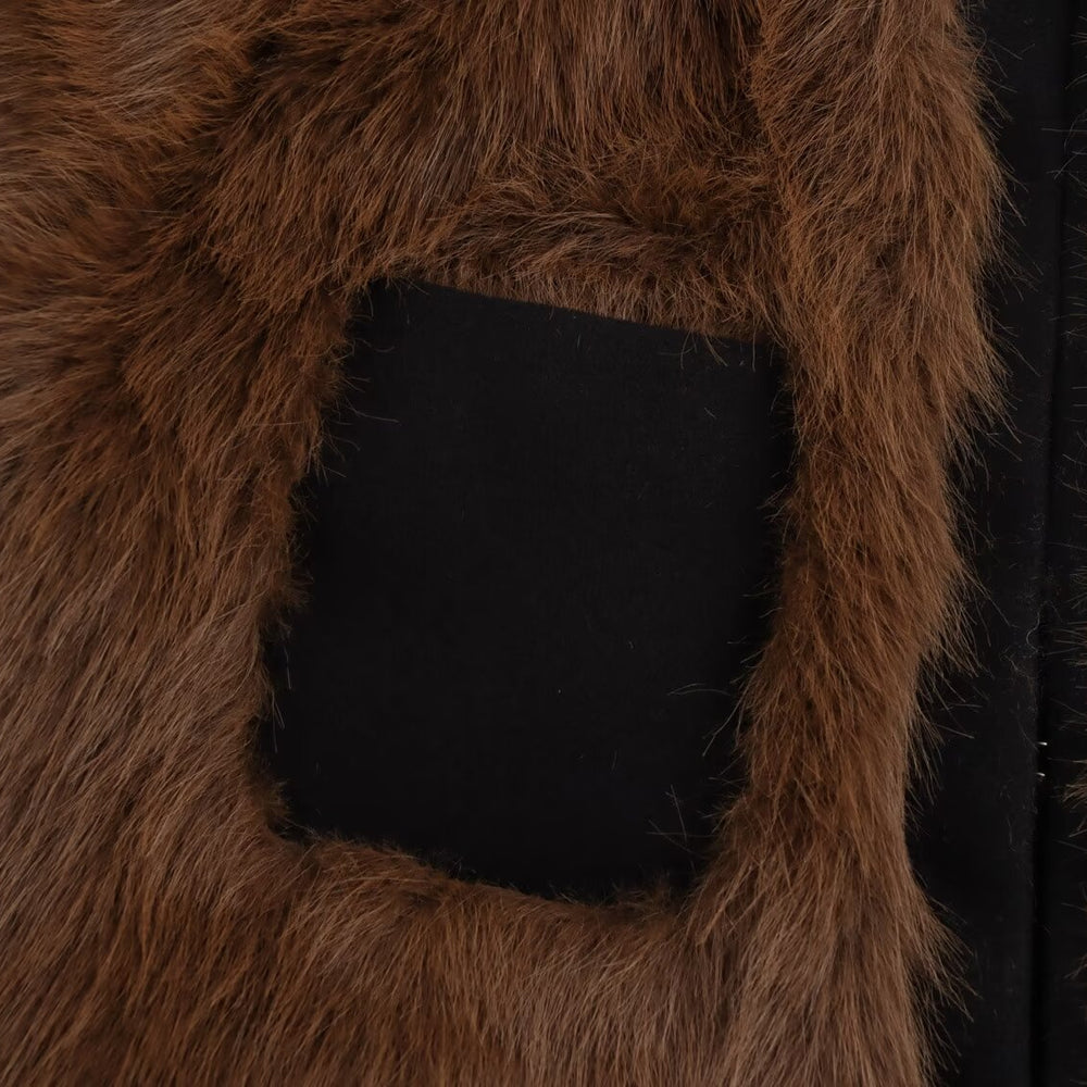 
                  
                    Black Trim Brown Faux Fur Coat
                  
                