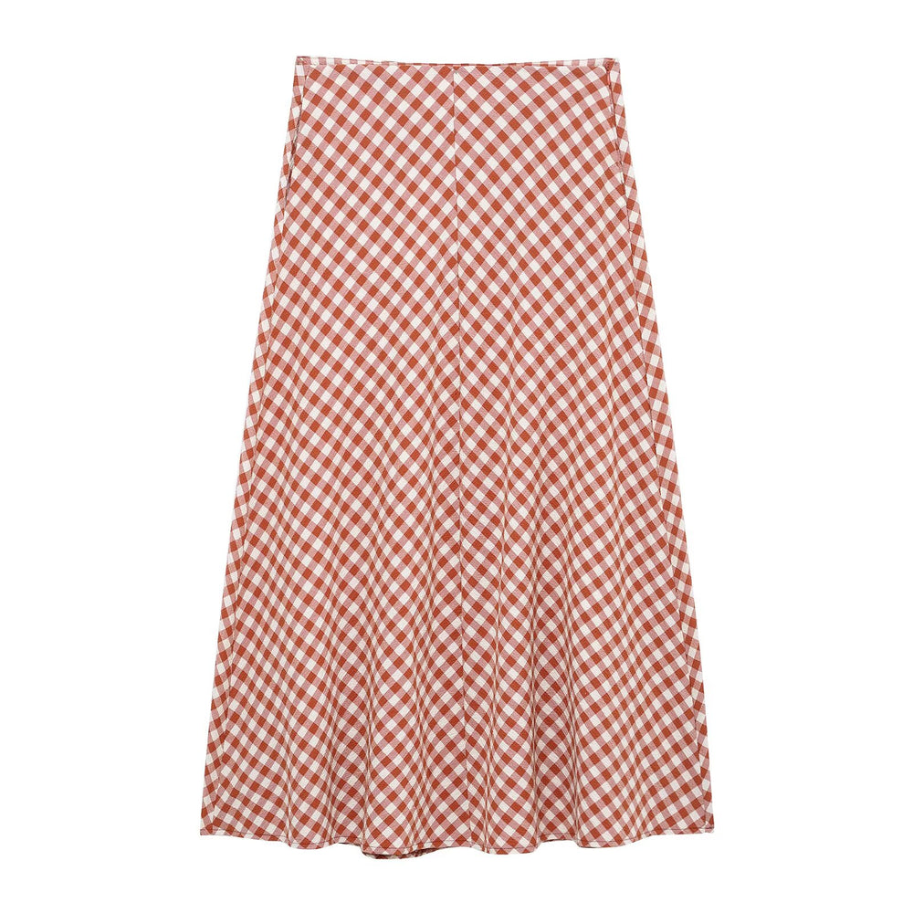 
                  
                    Gingham Print Spaghetti Strap Peplum Top and Skirt Set
                  
                