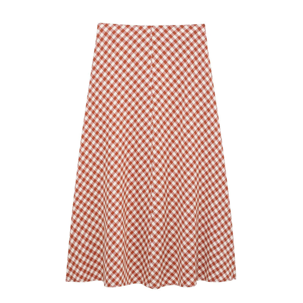 
                  
                    Gingham Print Spaghetti Strap Peplum Top and Skirt Set
                  
                