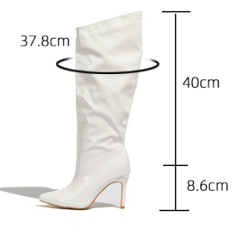 
                  
                    Patent Leather Glossy High Heel Boots
                  
                
