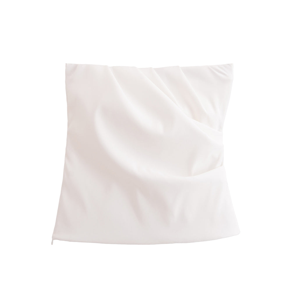 Pleated Strapless Top