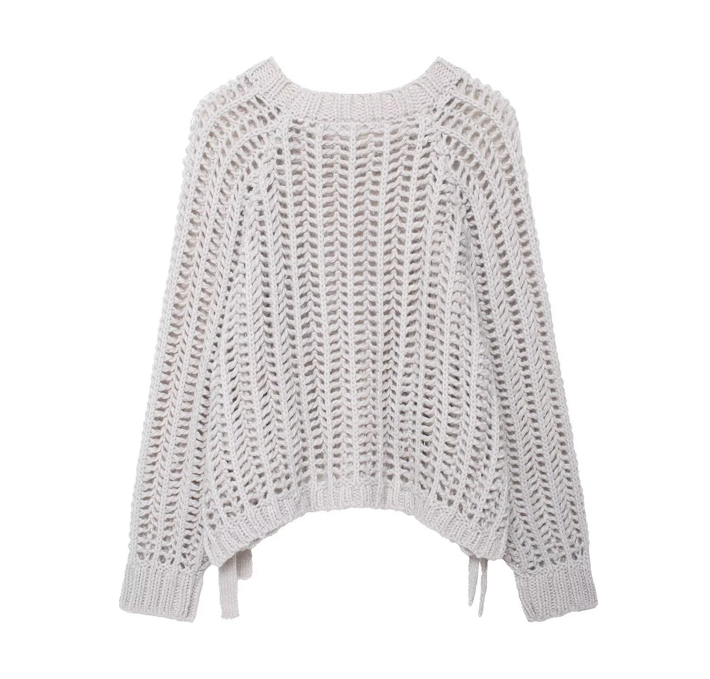 Chunky Knit Bow Accent Sweater