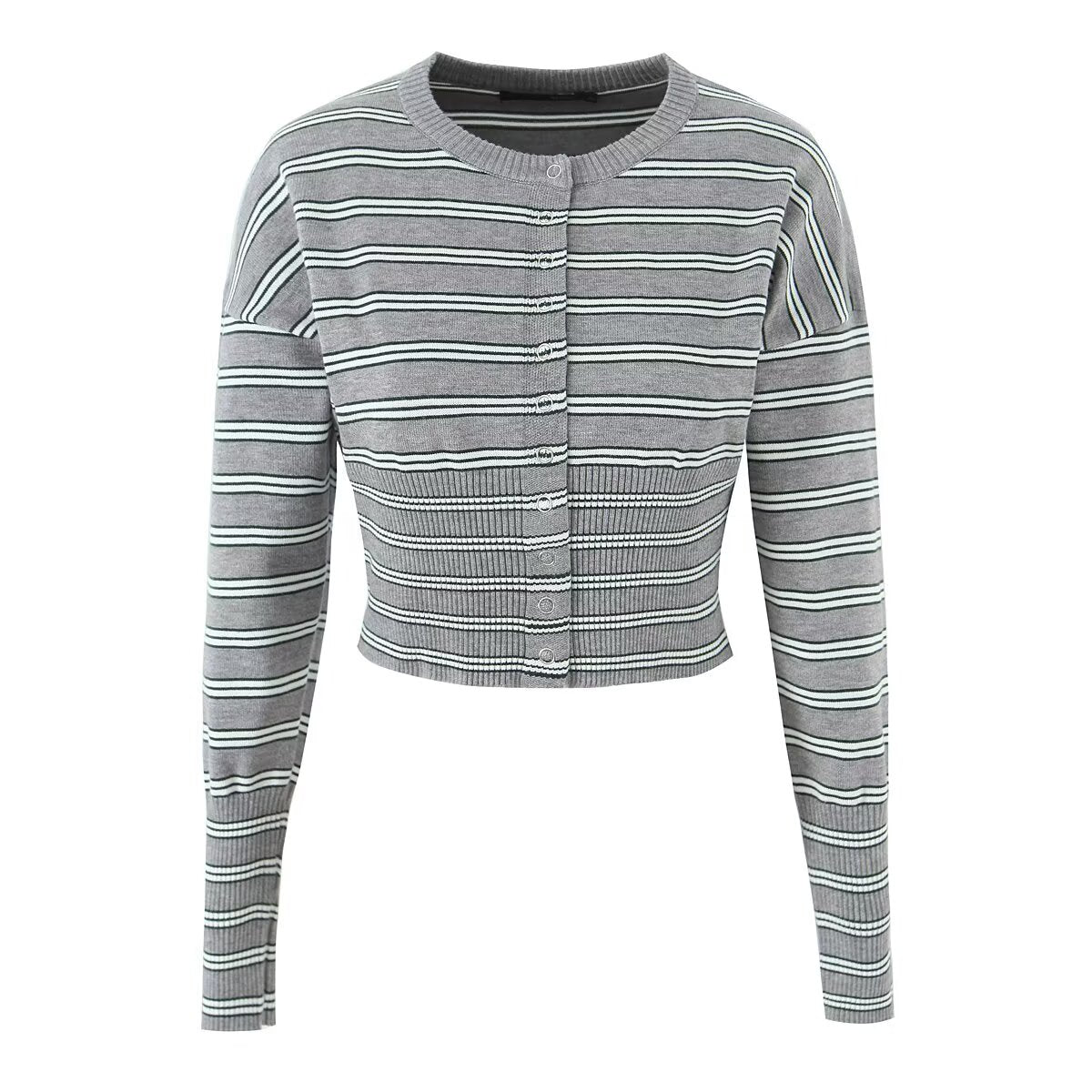 Long Sleeve Striped Cardigan Sweater