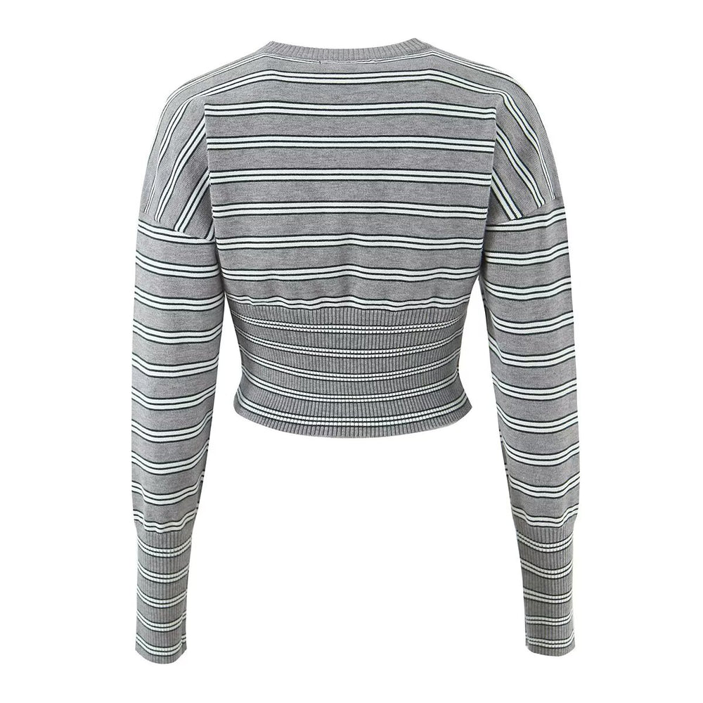 Long Sleeve Striped Cardigan Sweater