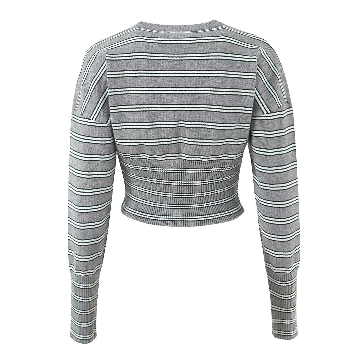 Long Sleeve Striped Cardigan Sweater