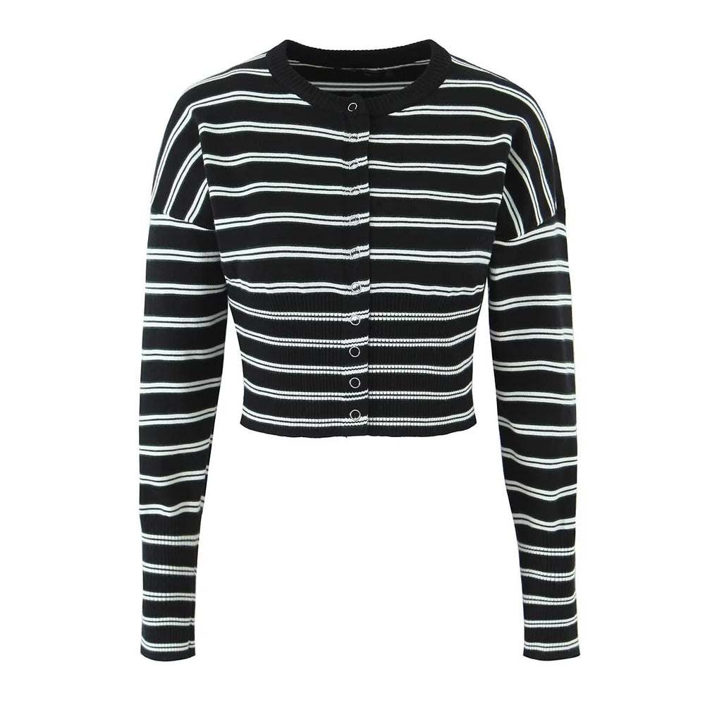 
                  
                    Long Sleeve Striped Cardigan Sweater
                  
                