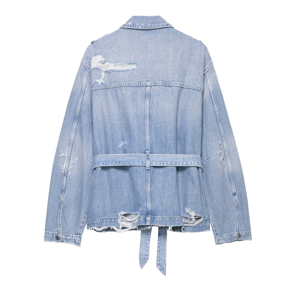 Zip Up Lightwash Denim Jacket