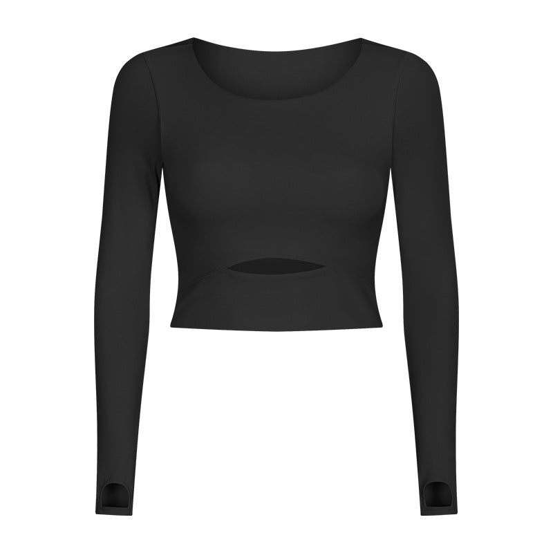 
                      
                        Under Bust Cut Out Long Sleeve Cropped Yoga Top
                      
                    