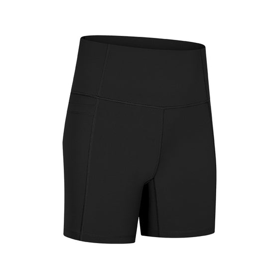 High Waist Biker Shorts with Side Pockets
