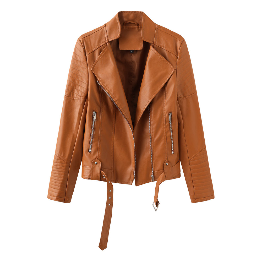 
                      
                        Belted Faux Leather Moto Jacket
                      
                    