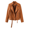 Belted Faux Leather Moto Jacket