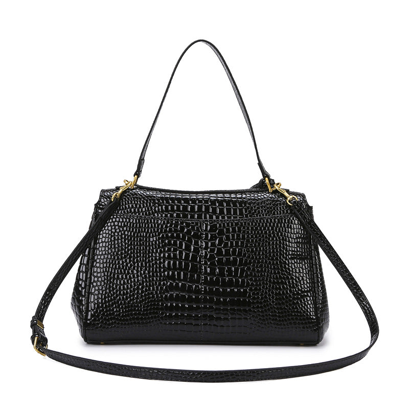 Faux Leather Embossed Shoulder Bag