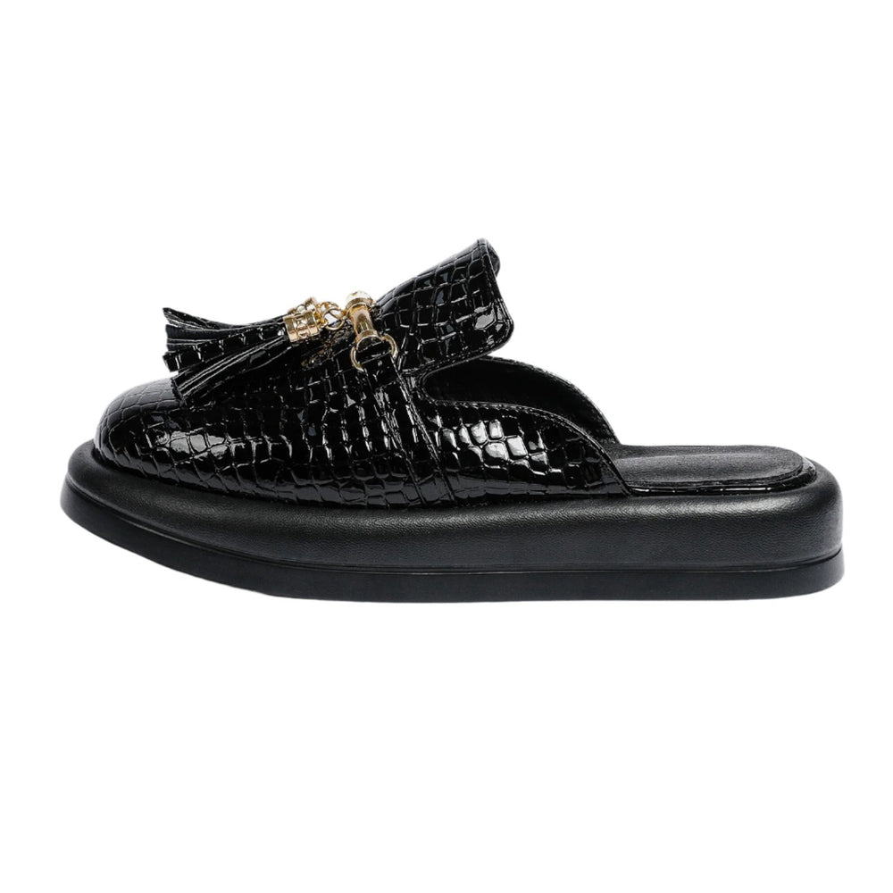 
                  
                    Tassel Patent Leather Platform Slides
                  
                