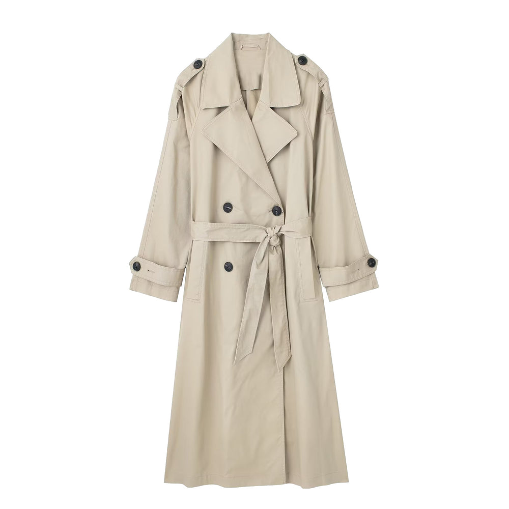 
                  
                    Double Breasted Large Collar Classic Trench Coat
                  
                