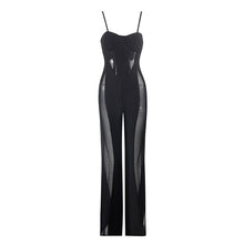  Mesh Siding Spaghetti Strap Jumpsuit