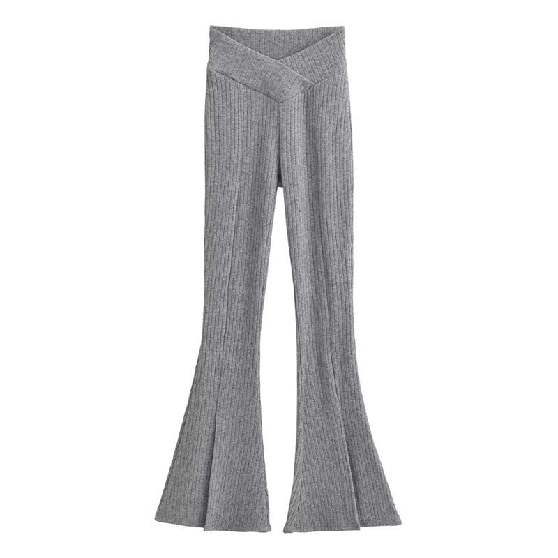 
                      
                        V-Cut Flared Knit Pants
                      
                    