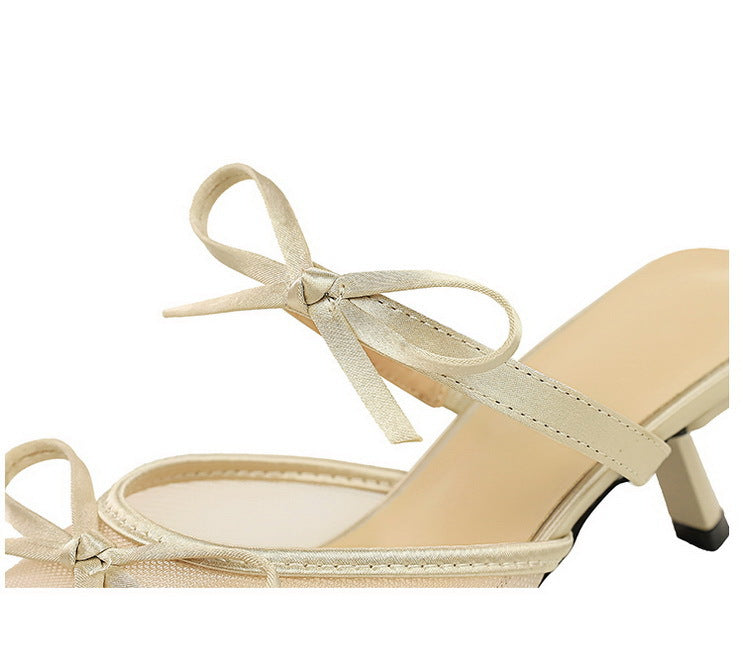 
                  
                    Pointy Toe Bow Trim Mules
                  
                