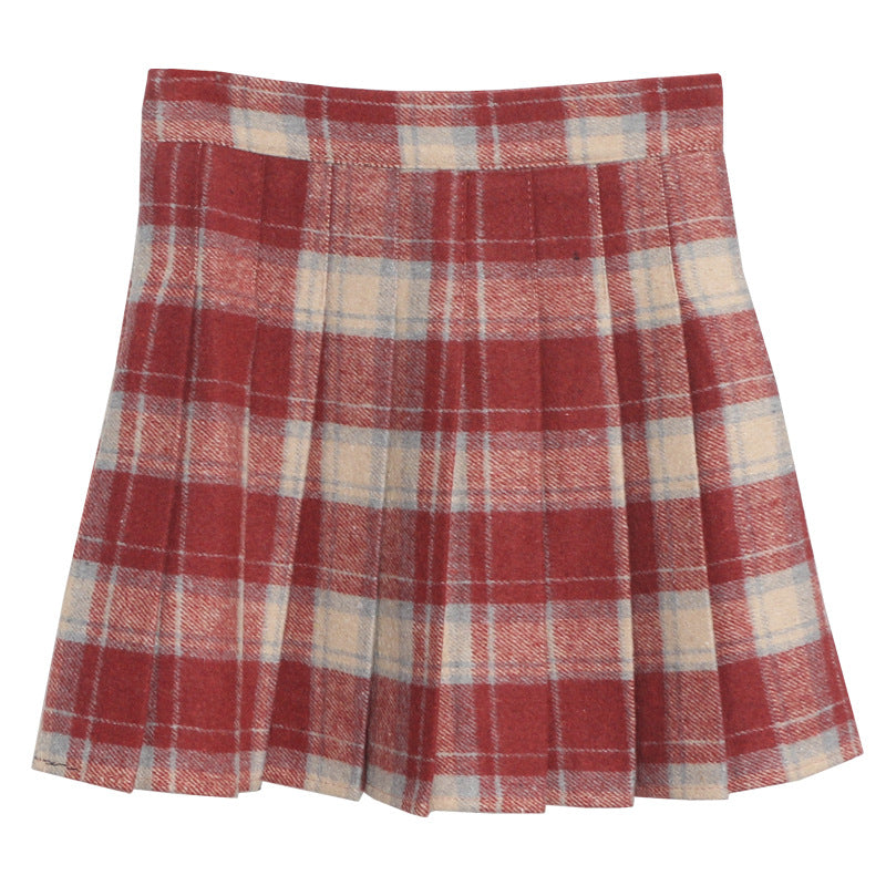 Pleated Plaid Mini Skirt