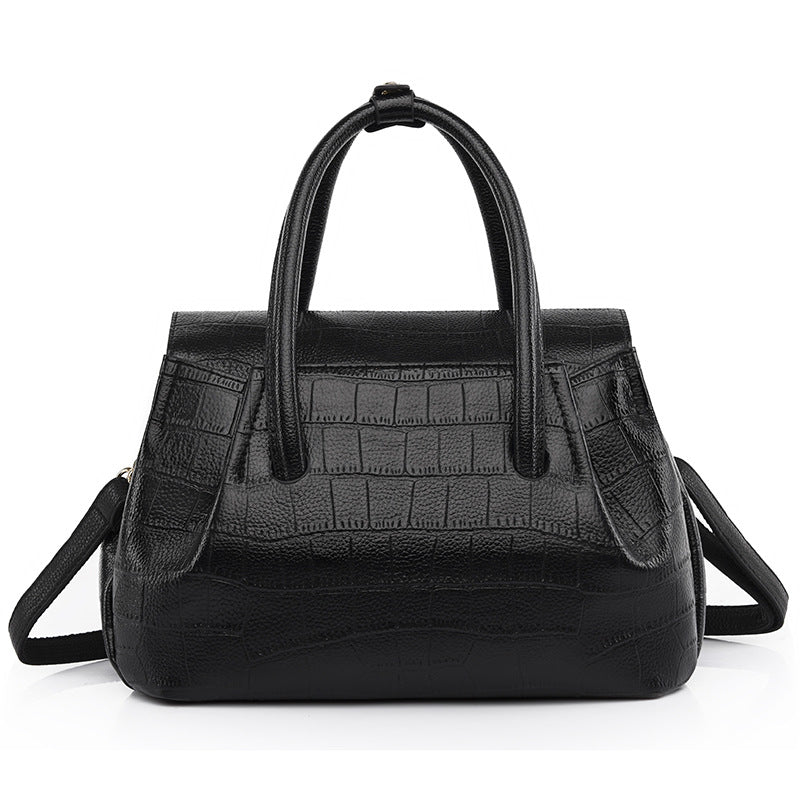 Crocodile Printed Flap Tote Bag