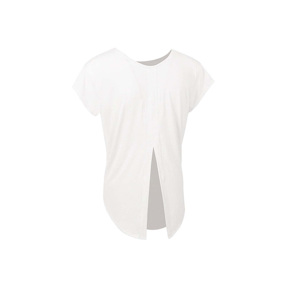 
                      
                        Short Sleeve Open Back Yoga Tee
                      
                    