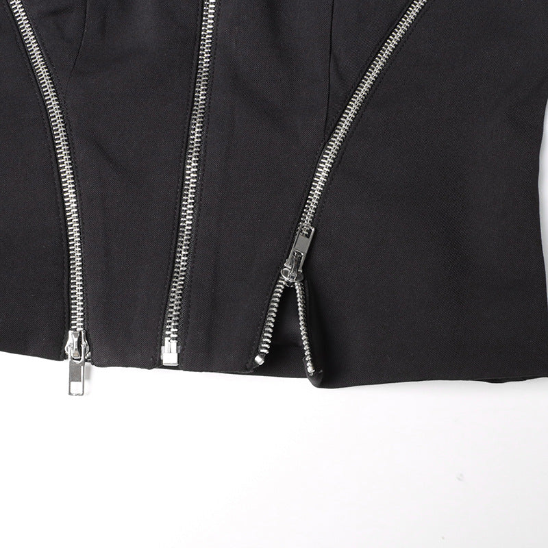 
                      
                        Exposed Zippers Structured Jacket
                      
                    