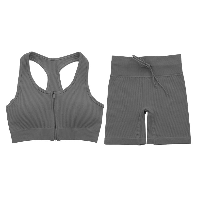 
                      
                        Zip Sports Bra and Shorts Set
                      
                    