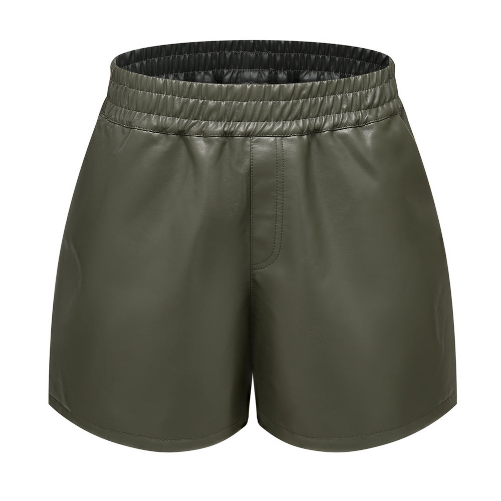 
                      
                        Elastic Waistband Faux Leather Shorts
                      
                    