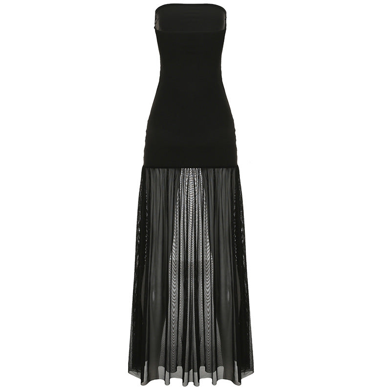 Tube Sheer Skirt Maxi Dress