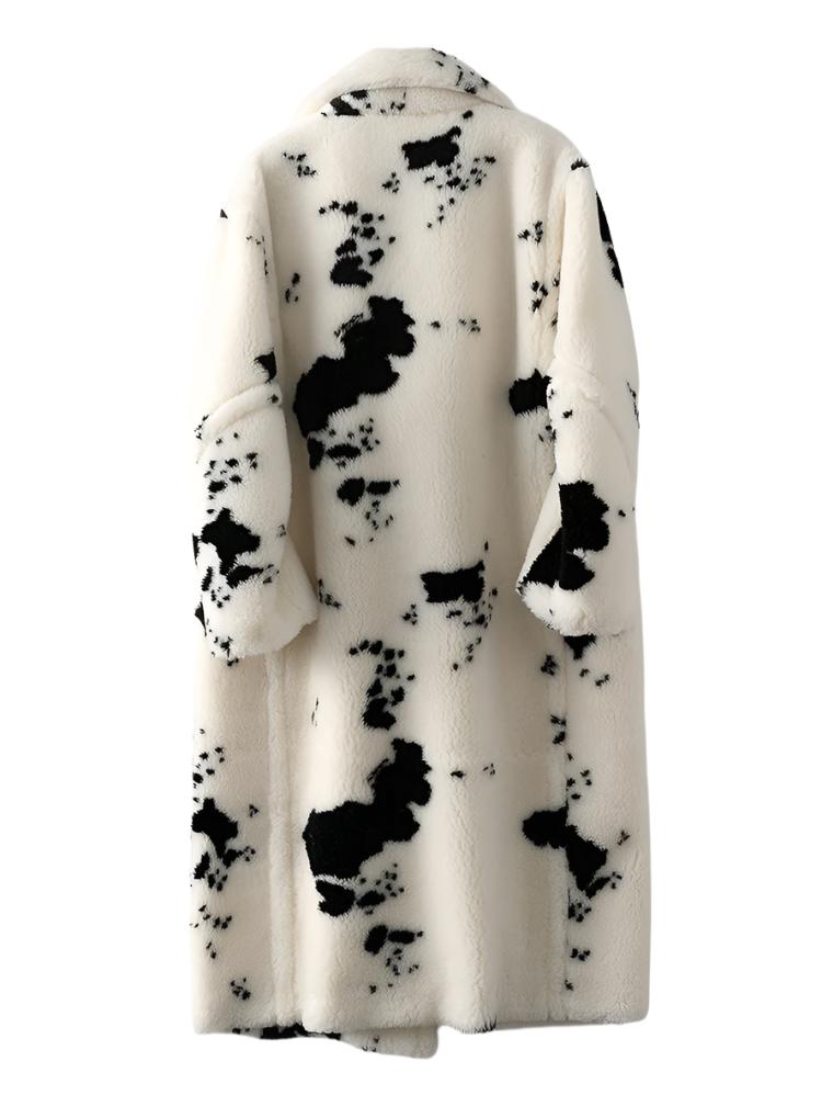 Cow Print Long Sleeve Coat