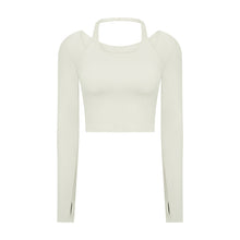  Halter Neck Long Sleeve Cropped Yoga Top