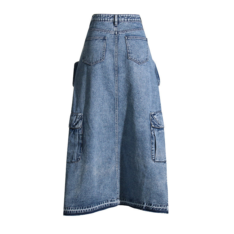 
                      
                        Cargo Denim Midi Skirt
                      
                    