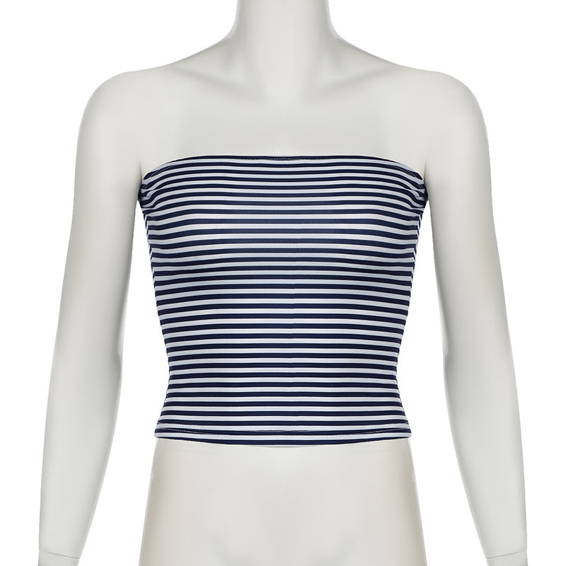 
                      
                        Striped Basic Tube Top
                      
                    