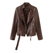 Belted Faux Leather Moto Jacket