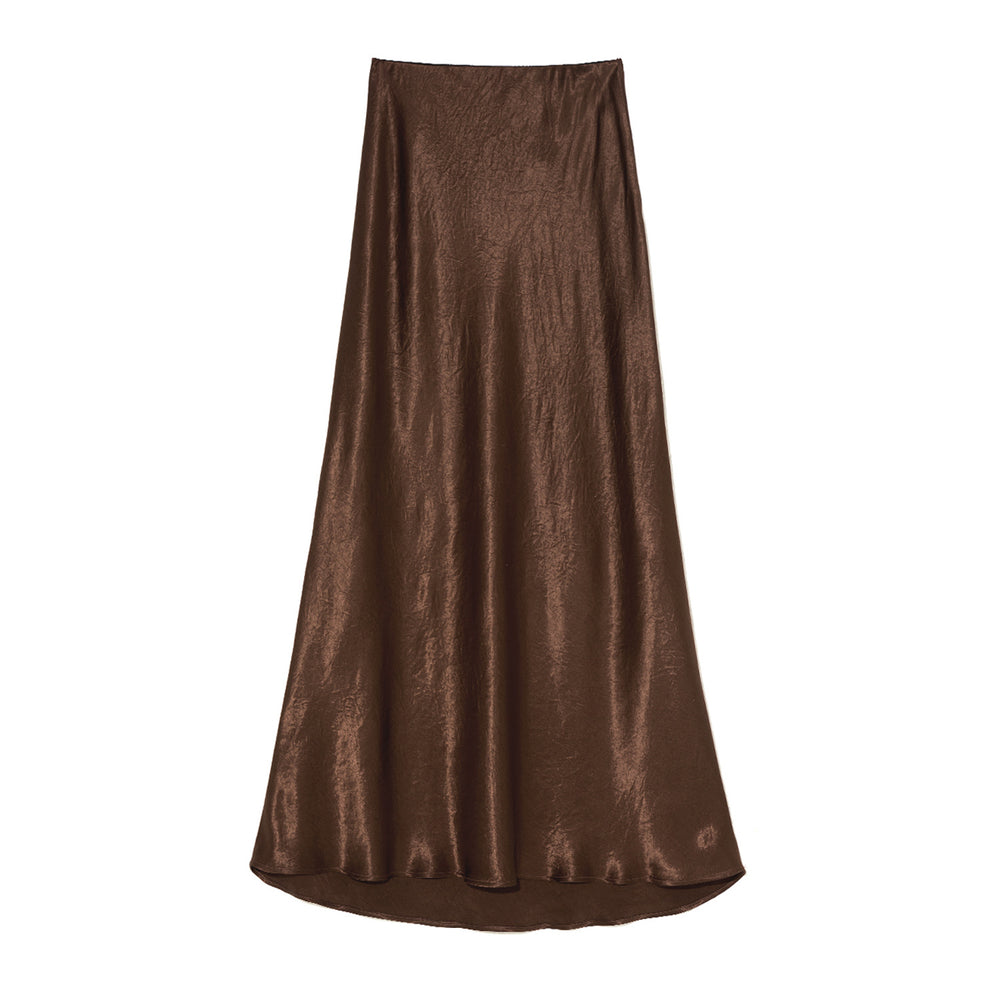 
                      
                        High Waist A-Line Silhouette Satin Maxi Skirt
                      
                    