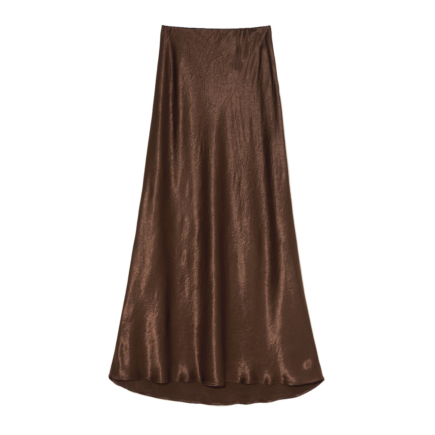 High Waist A-Line Silhouette Satin Maxi Skirt