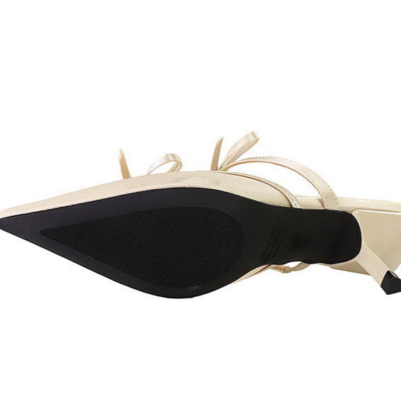 
                  
                    Pointy Toe Bow Trim Mules
                  
                