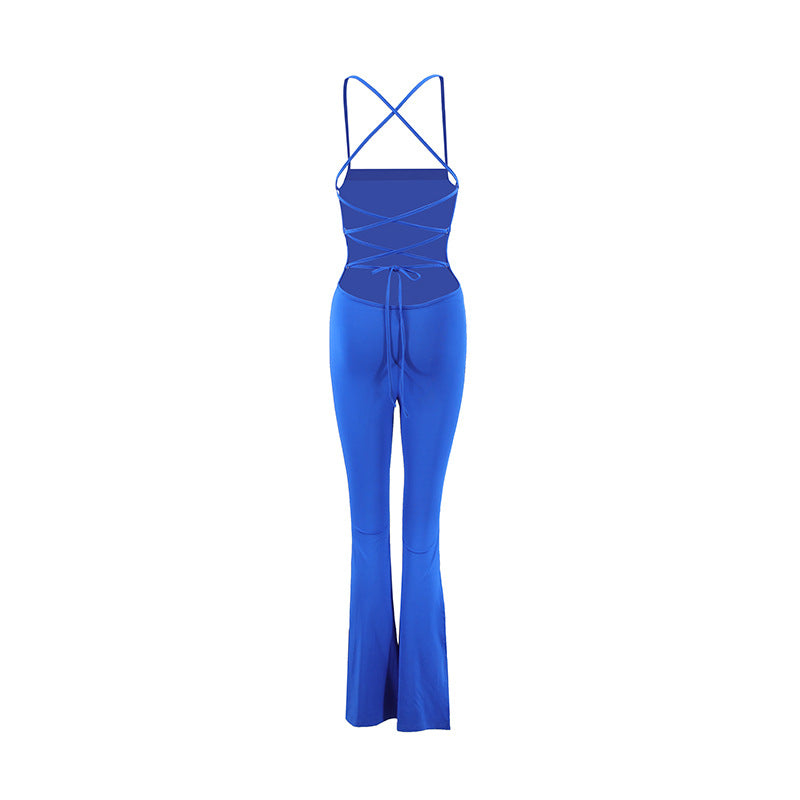 
                      
                        Lace up Back Side Slit Jumpsuit
                      
                    