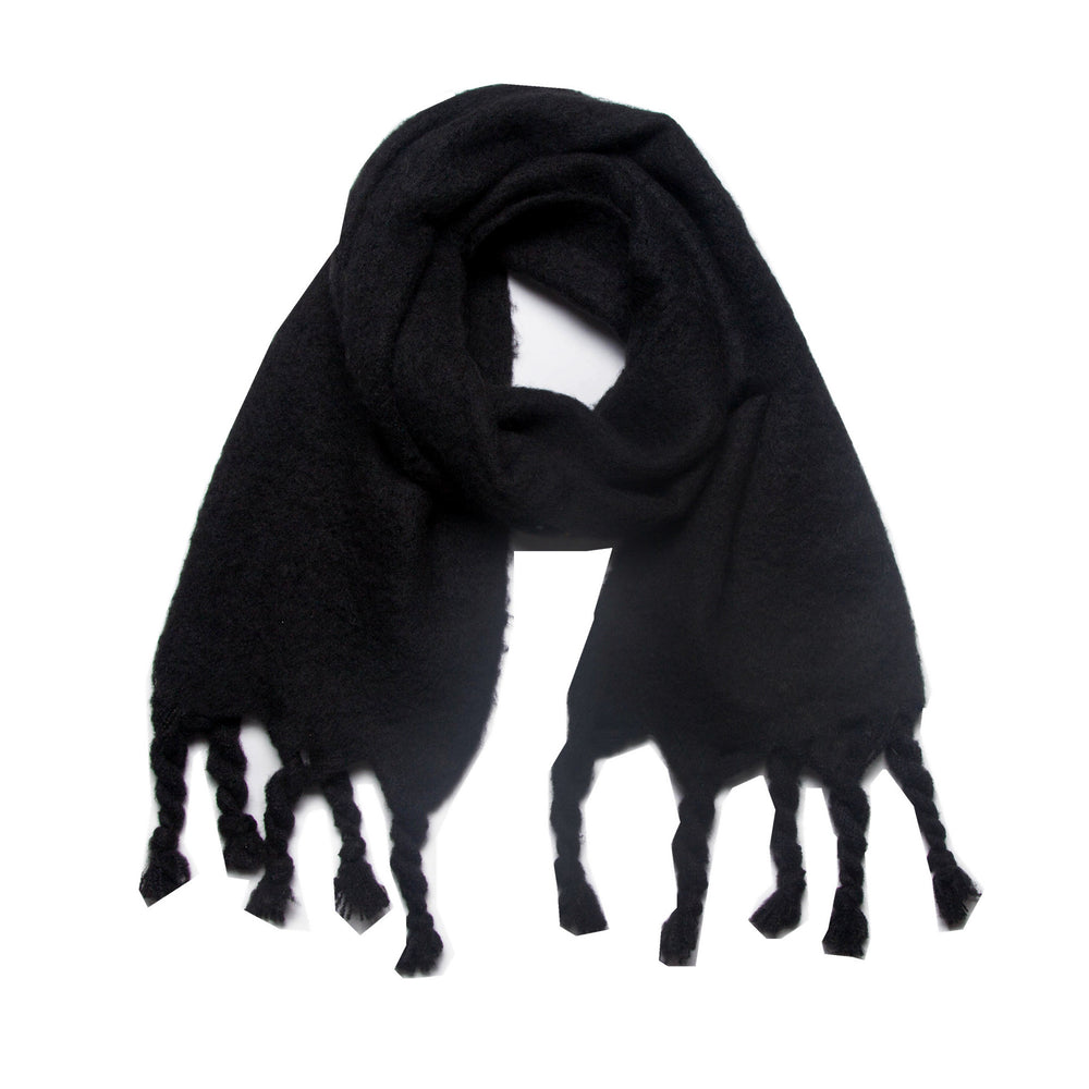 
                      
                        Knotted Fringe Trim Wide Scarf
                      
                    