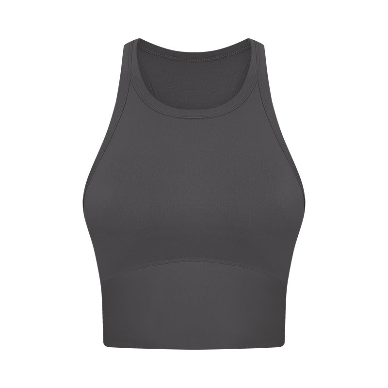 
                  
                    High Neckline Razor Back Work Out Tank
                  
                