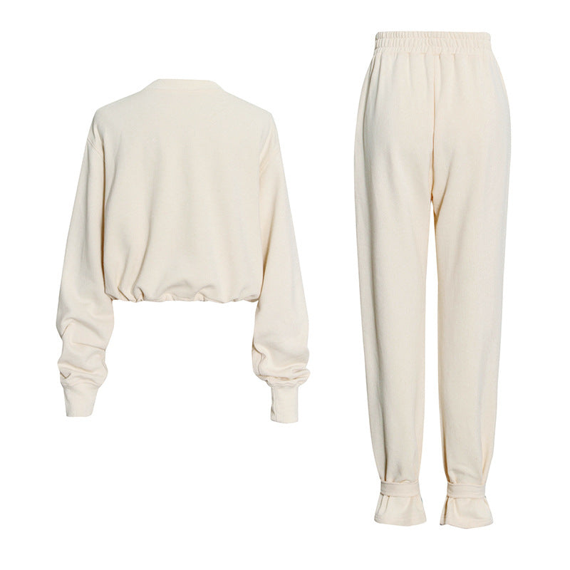 
                      
                        Drawstring Hem Crew Neck Sweatshirt and Sweatpants
                      
                    