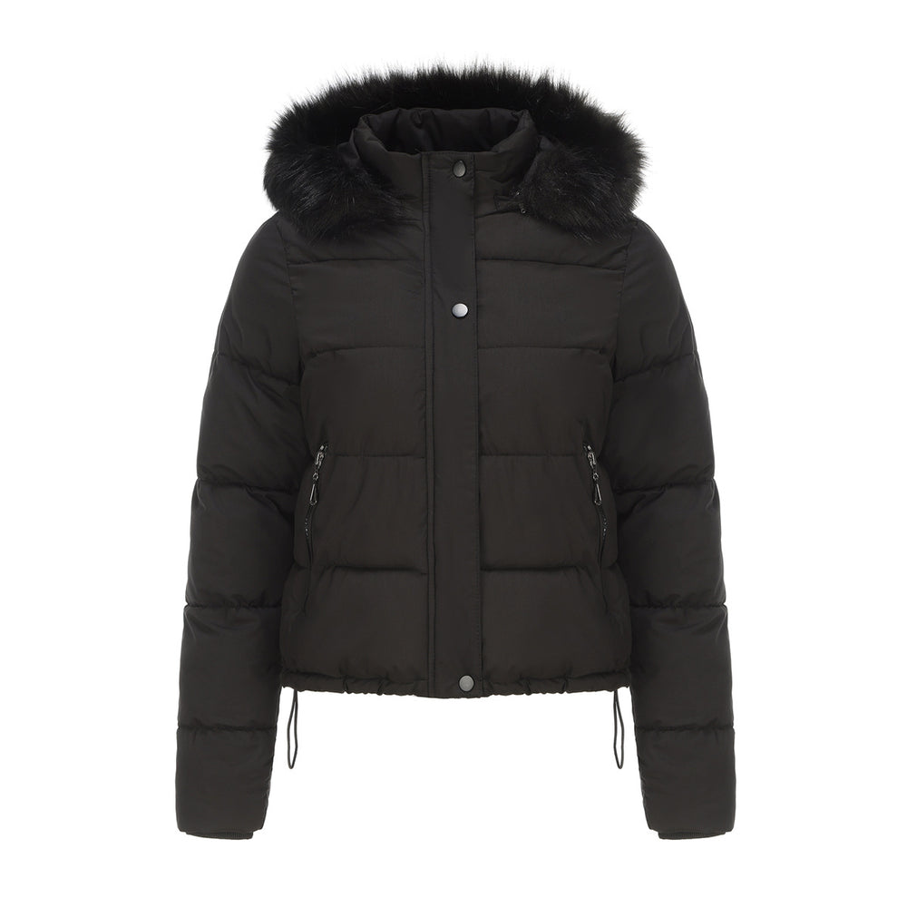 
                      
                        Long Sleeve Fur Trim Hood Puffer Coat
                      
                    