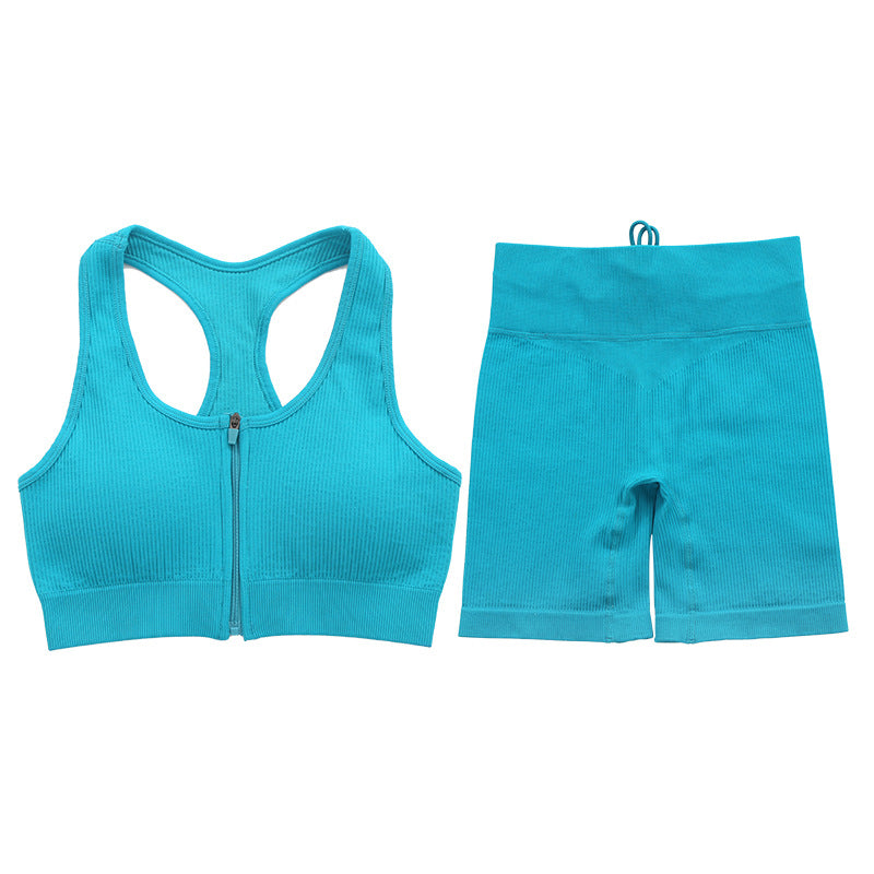 
                      
                        Zip Sports Bra and Shorts Set
                      
                    