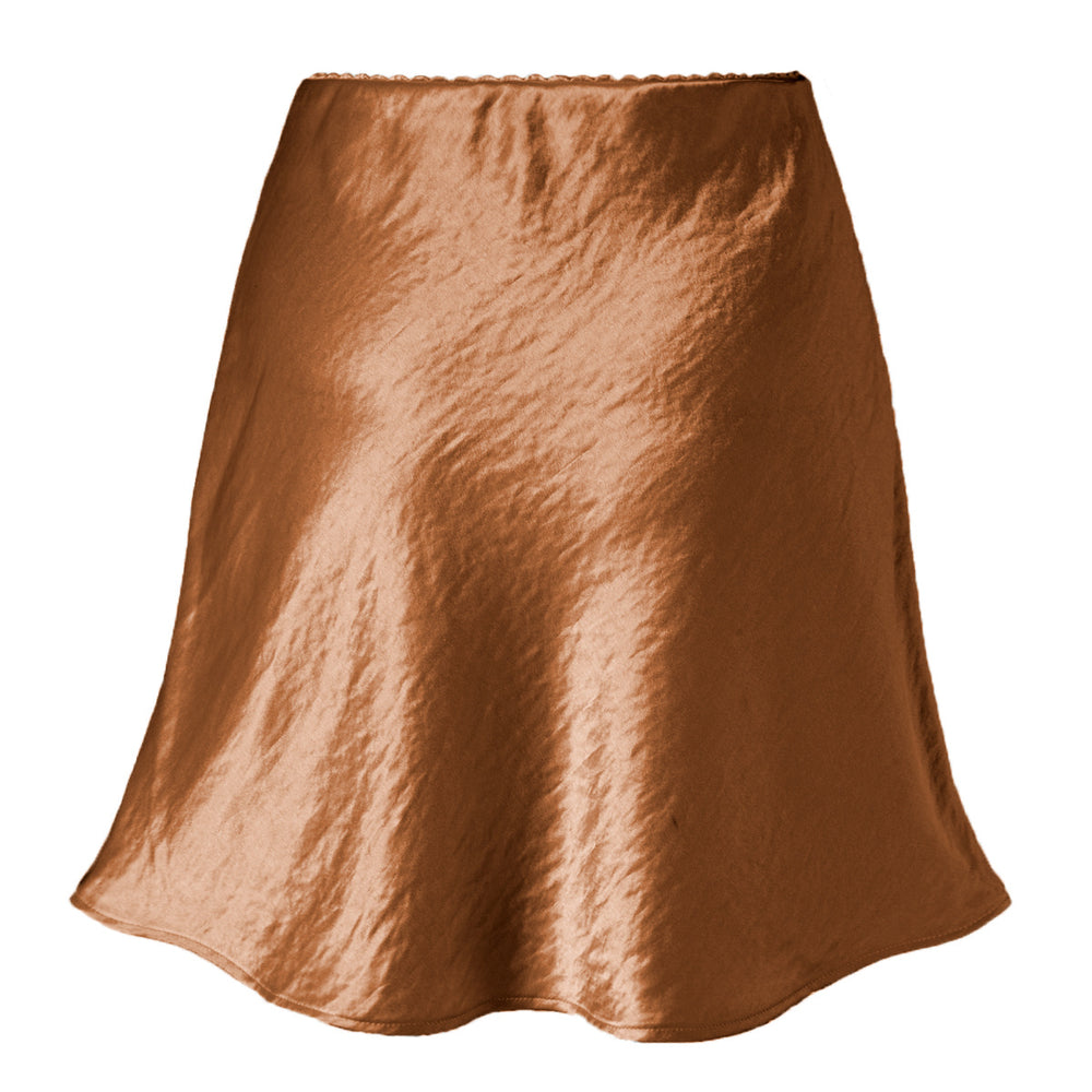 
                  
                    Satin Bell Shape Mini Skirt
                  
                